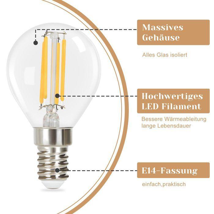 Ampoule LED E14 - NETTLIFE - G45 - 2700K (Blanc chaud) - 4W - Lot de 6
