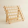 Beech Wood Thread Spool Rack Compact Holder Stand Portable for Craft Rooms