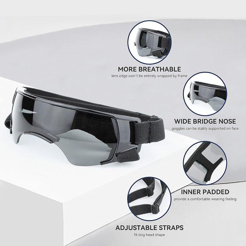Hundebrille für kleinen Hund Hündchen-Brille mit verstellbaren Riemen Anti-UV Hunde-Sonnenbrille Winddichter Augenschutz