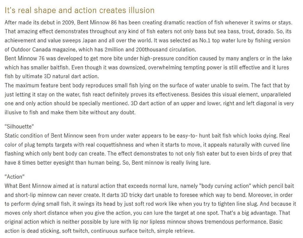 Rea OSP Bent Minnow 76F Flytande Minnow Bete TSM-87 (6517)