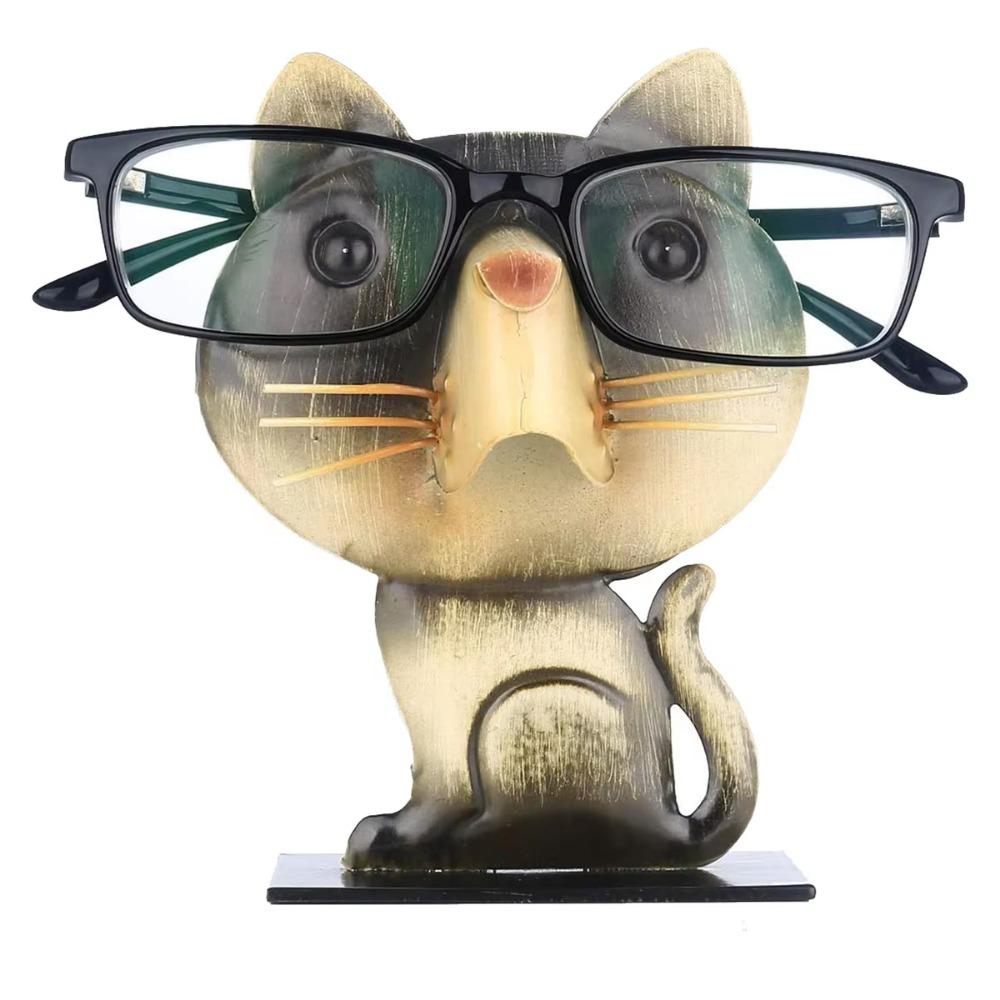 Eisenkunst Katze Aufbewahrungsregal Bemaltes Tier Ausstellungsregal Lustiger Katze Brillenhalter Wohnzimmer