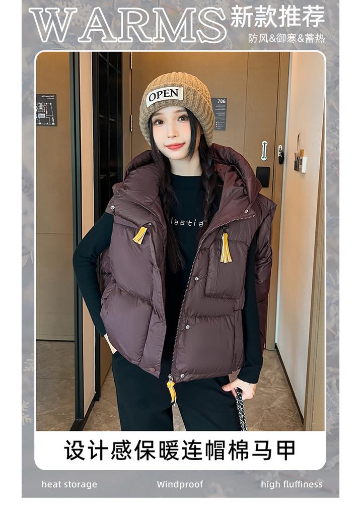 Autumn and winter new women's fashion outer wear short down cotton vest vest loose retro thickened vest