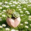 Charming Plant Container Geometric Heart Shape Flowerpot, Decorative Flower Pot for Indoor Elegant Home Decor Planter Outdoor, Creative Love