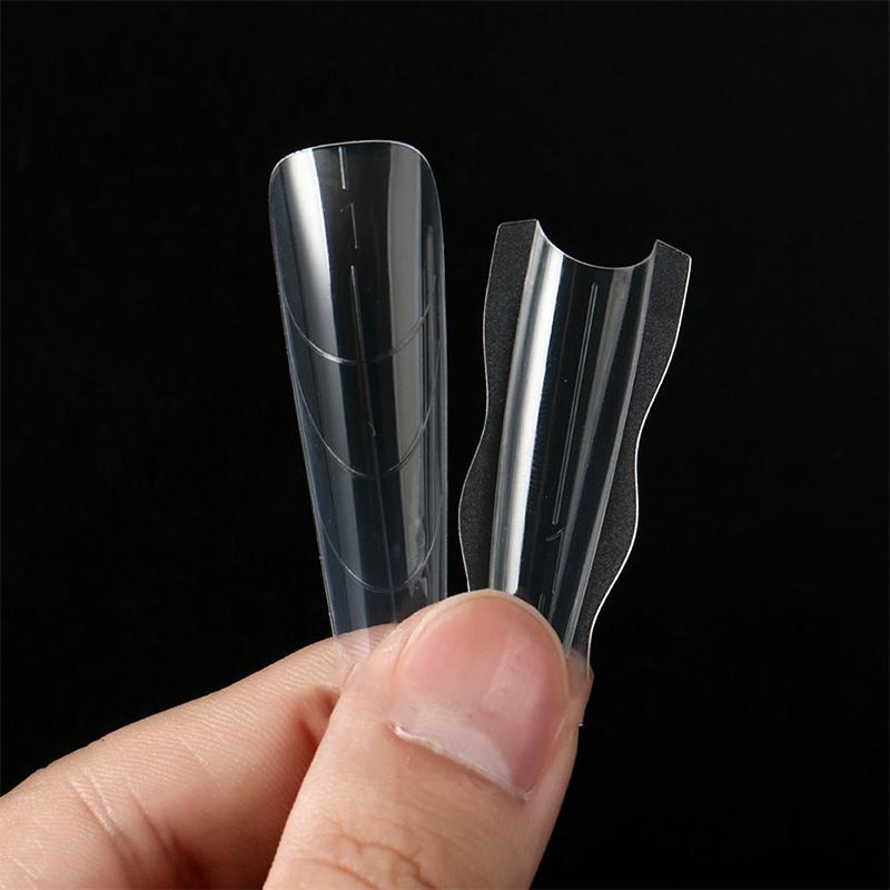 60Pcs Sandwich Nails Forms Nail Mold for Quick Nails Extension Plastic Nail Form Tools for Beginners Professionals Women