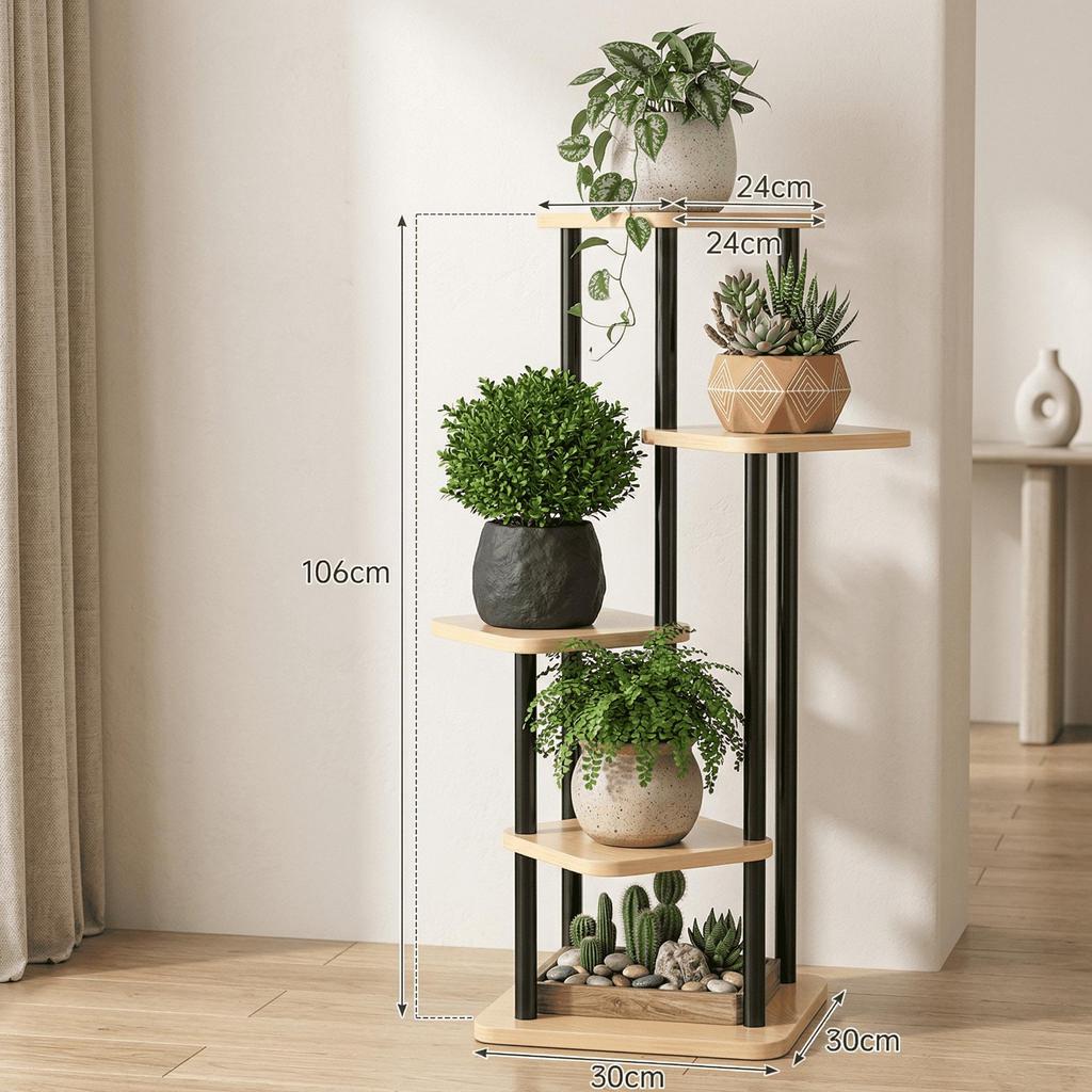 Multi-layer Floor-standing Flower Pot Rack for Living Room and Balcony