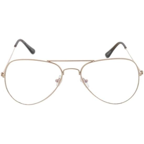 Dervin Unisex Adult Aviator Sunglasses Clear Frame, Transparent Lens (Free Size) - Pack of 2