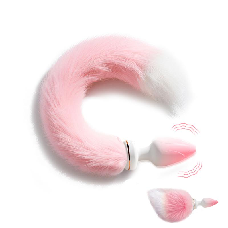 Super Fluffy Soft Fox Tail Anal Plug APP&Wireless Remote Heating Strong Vibration Silicone Adult Sex Toys for Women&Unisex 18+