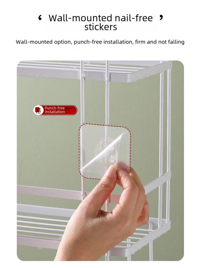 Wall-Mounted Bathroom Storage Rack - No Drilling Required, Multi-Functional Vanity Organizer for Toilets