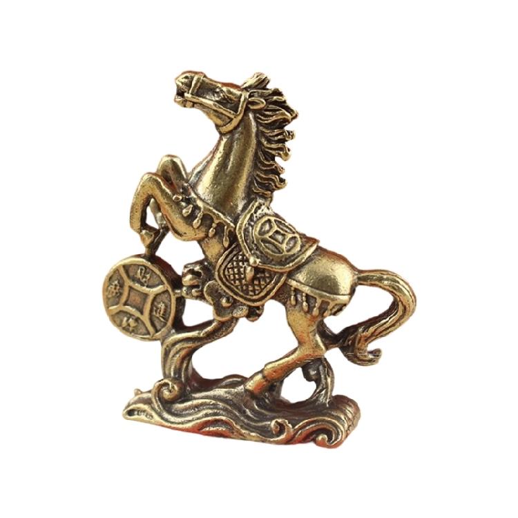 Metal Horse Statues Positive Energy Good Luck Showpiece Collectible Figurines Animal Sculptures for Home Office Decors