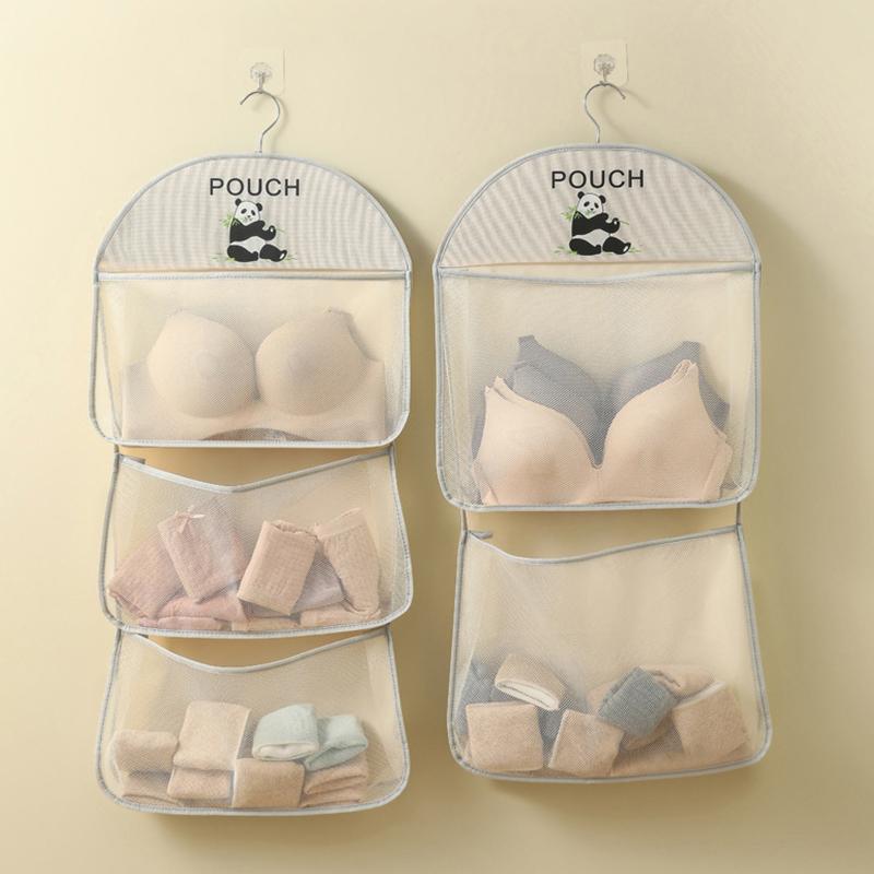 Large Capacity Storage Net, Dormitory Wardrobe, Socks Underwear Hanging Bag, Multilayer Breathable Mesh Pocket Door Storage Bags
