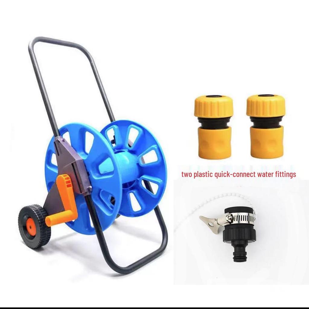 Garden Hose Cart Reel & Storage Rack Set for Household & Car Wash Use