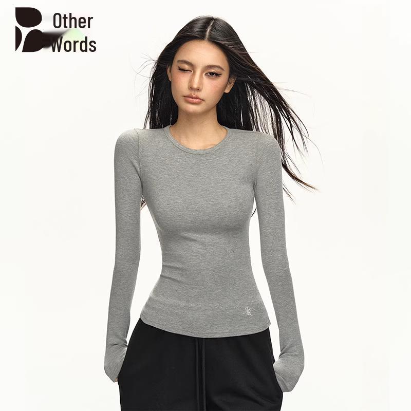 Women's Ribbed Slim Fit Long Sleeve Base Layer T-Shirt