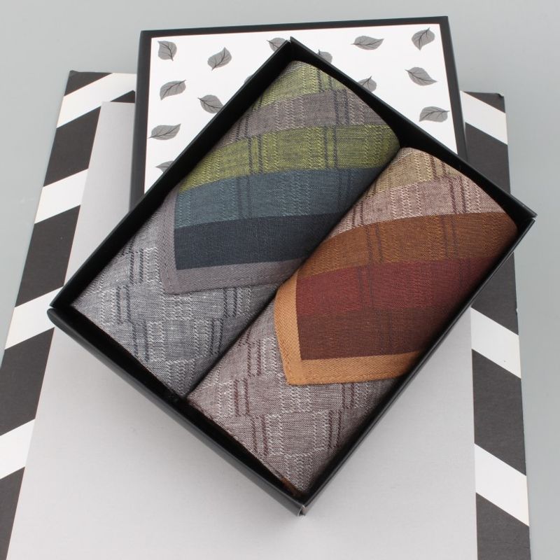 

Деловой Джентльмен Высококлассный Подарочный Набор Упакованный Горячий Квадратный Носовой Платок Cool elegant green + yellow Brown