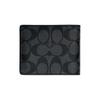Coach 11 Brand Print Flap Wallet Men Wallets Black Gray F74993-CQBK