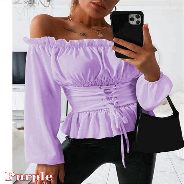 Módní Dámská košile s dlouhým rukávem Krajka těsně přiléhající Top Móda Jednobarevná Sexy krajka Dekorativní kancelářské topy a halenky