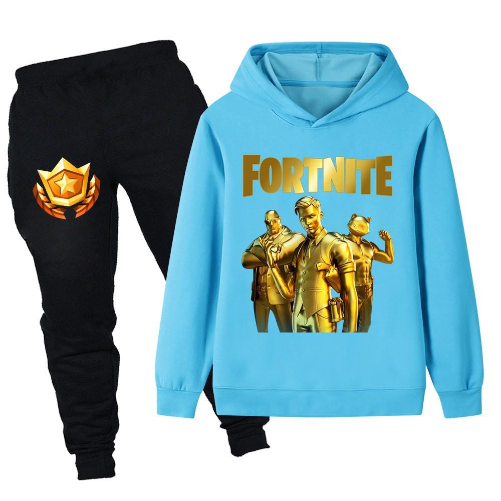 Cartoon print children's suit hoodie sweater suit PB083