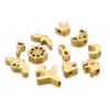 5Pcs Mirror Polish Stainless Steel Moon Key Beads Crowm Animal Spacer Beads DIY Jewelry Making Bracelet Women Necklace Findings