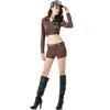 Halloween Split Brown Camouflage Uniform Nightclub Sexy Military Pilot Dance Lead Stage Suit