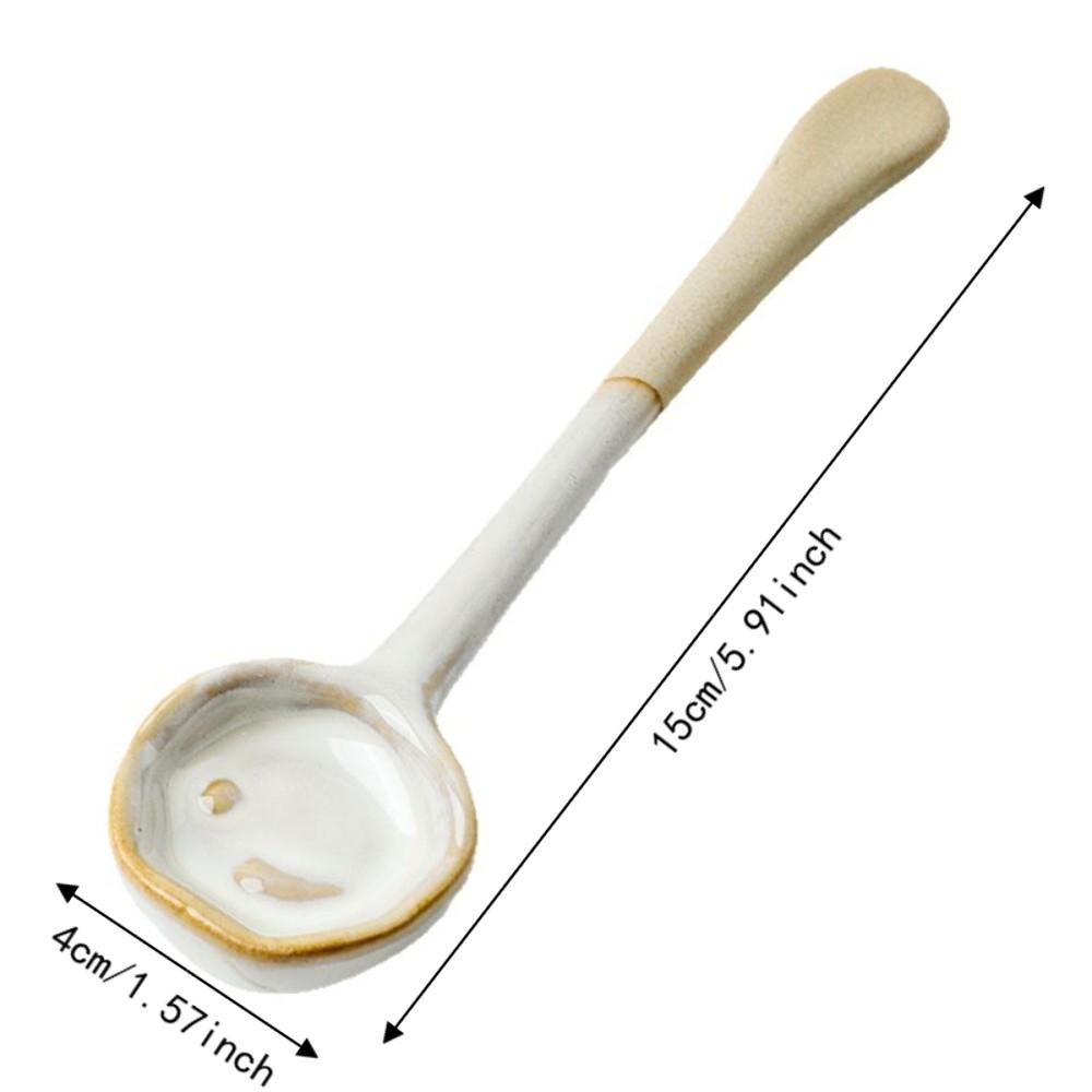 4PCS Under-glaze Painting Coffee Stirring Spoon Handmade Dessert Spoon Soup Spoon Afternoon Tea