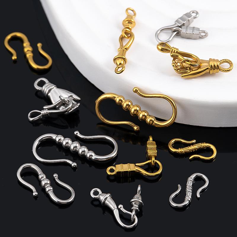 Stainless Steel Hand-Shape Toggle Connectors Diy Jewelry Making Bracelet Clasps Bulk Accessories