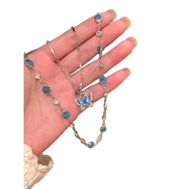 2025 Fresh Summer Butterfly Double Layer Choker - Luxury Niche Hot Girl Clavicle Necklace