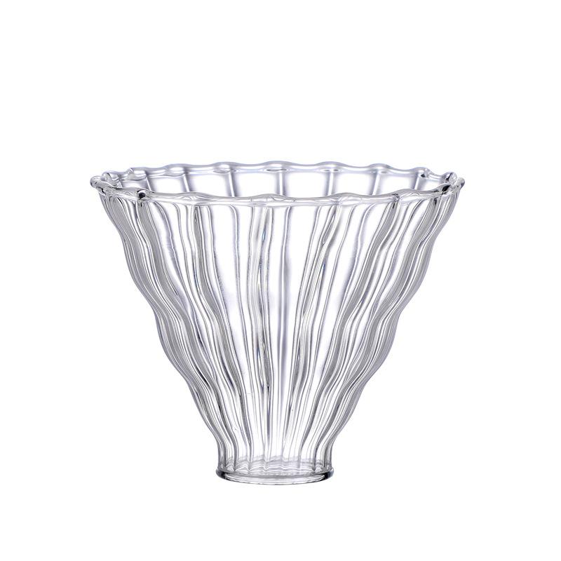 Transparent Glass Coffee V60 Filter Cup, Sharing Pot Set, Wooden Coffee Funnel