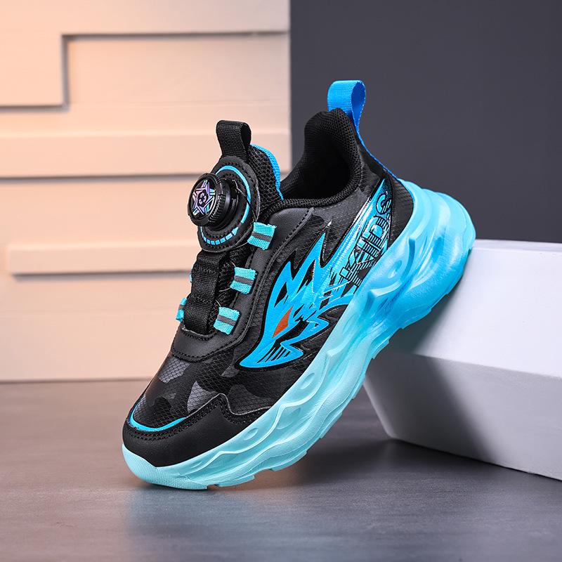 Chaussures de Running Imperméables en Cuir pour Garçons - Tendance Automne/Hiver 2025, Baskets de Sport Antidérapantes pour Enfants Moyens/Grands