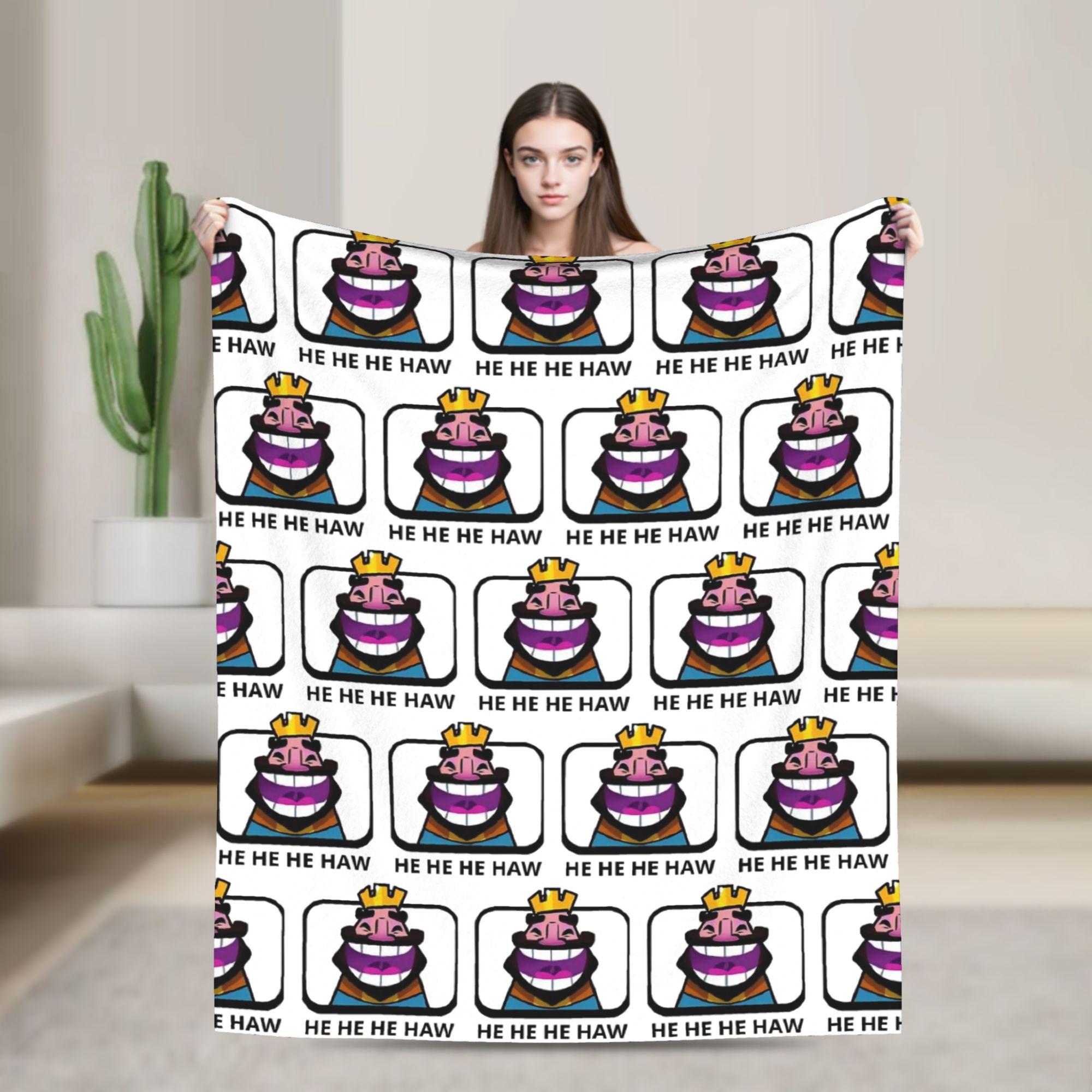 

Funny Gobling Crying Emote Blankets Clashes Royaleds Game Wool Novelty Warm Throw Blankets for Bedding Lounge Autumn/Winter 30x40in