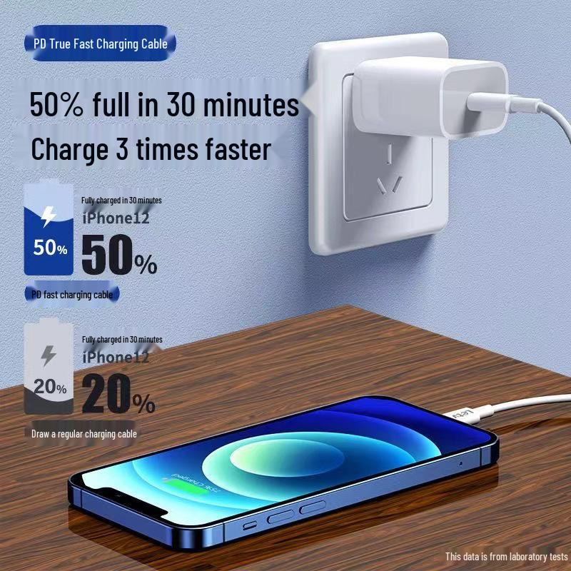 30W Fast Charger for iPhone 15/14 with Data Cable