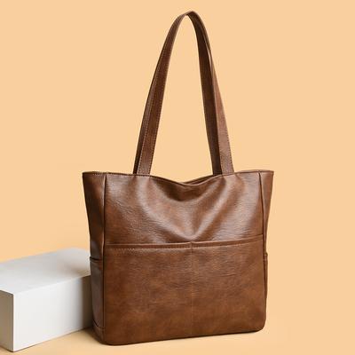 Sac pour femme d'âge mûr Sac cabas à bandoulière Grande capacité Sac bandoulière en PU