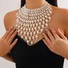 Imitation Pearl Necklace with Vintage French Multi-layer Fringed Bead Chain and Pendant-style Neck Chain In French Vintage Style