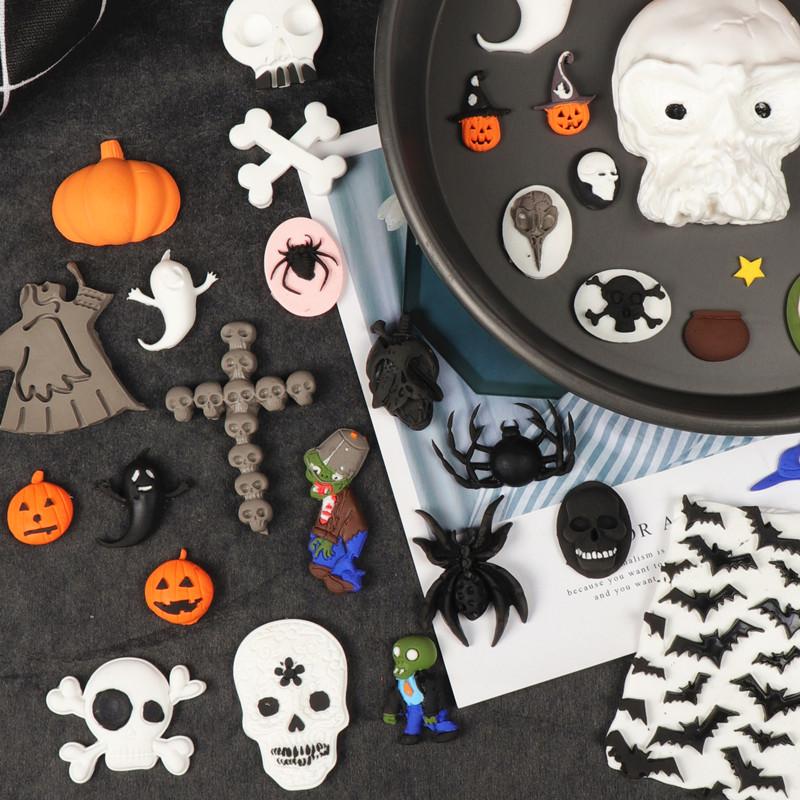 loween Sugar Art Pumpkin Skeleton Spider Owl Coffin Cake Decoration Silicone Mold Baking Cooking Tools