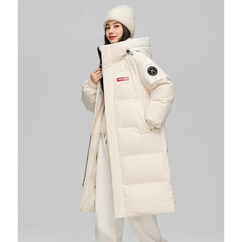 Winter Knee-Length Hooded Couple Puffer Coat Loose Fit Thick Warm Cotton Jacket Women