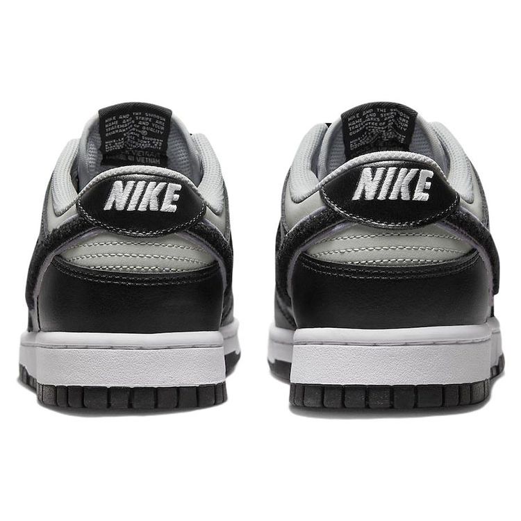 Nike Dunk Low Chenille Swoosh - Black Grey Fog Men Sneakers Wolf-Grey Iron-Grey DQ7683-001