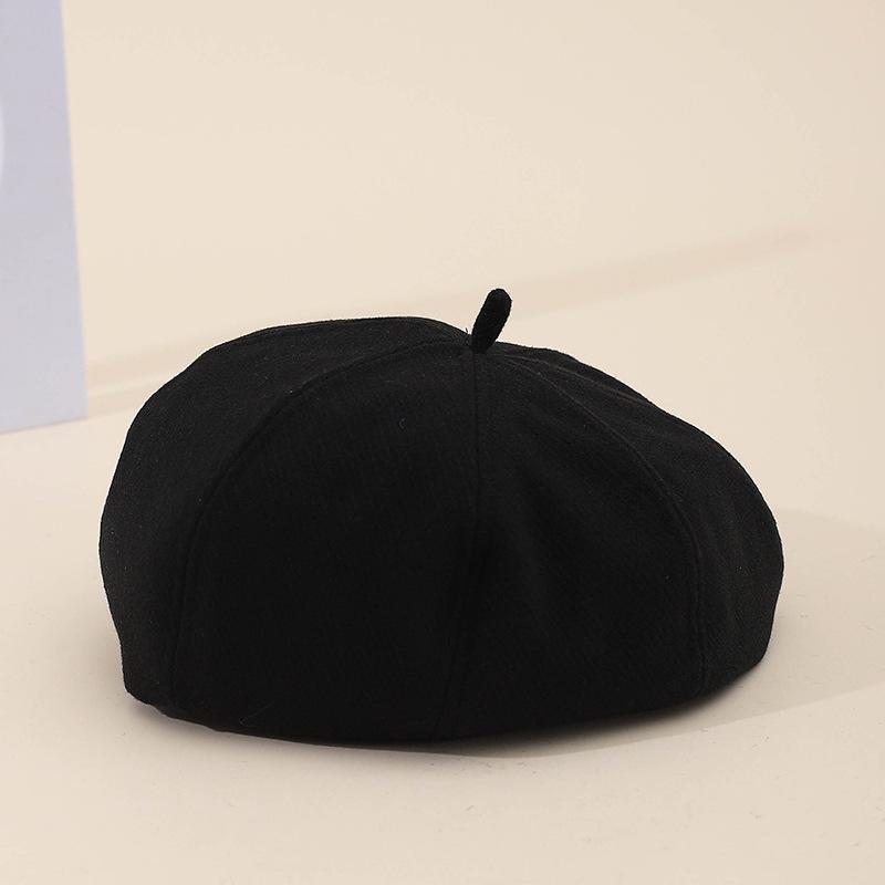 Autumn Winter Women'S Beret Hat Solid Color Korean Style Painter Cap Fashion Casual All-Match Headwear Accessories New
