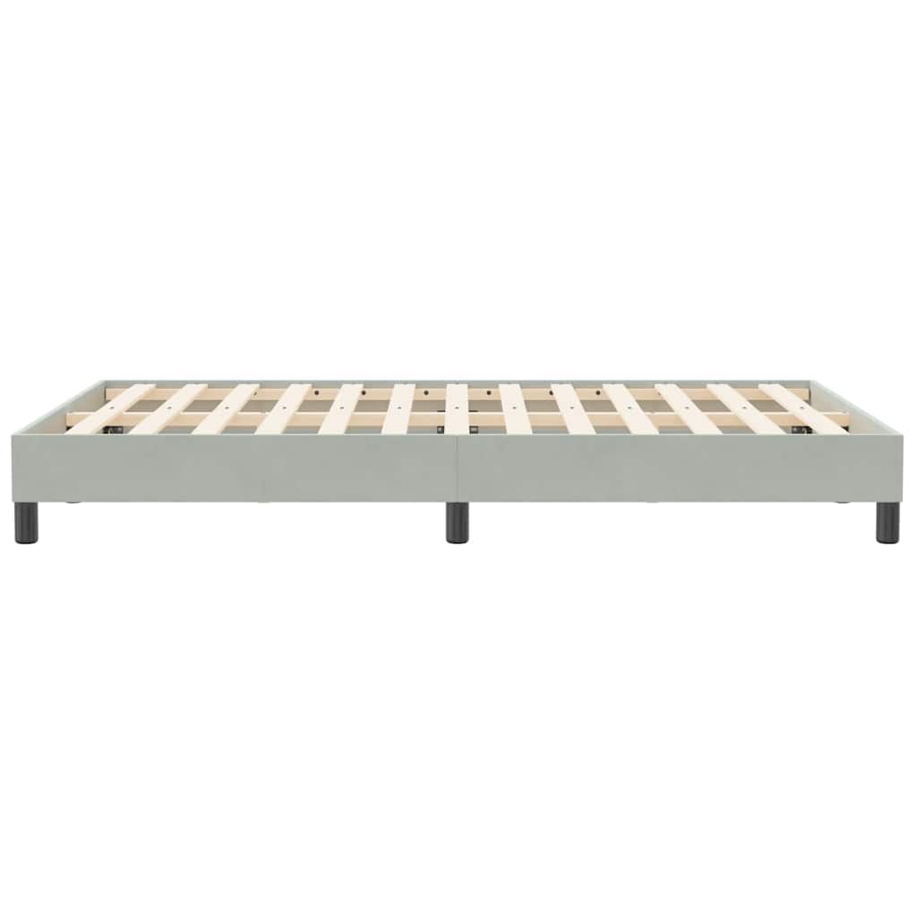 Box Spring Bed Without Mattress Light Grey 120 X 210 Cm Velvet