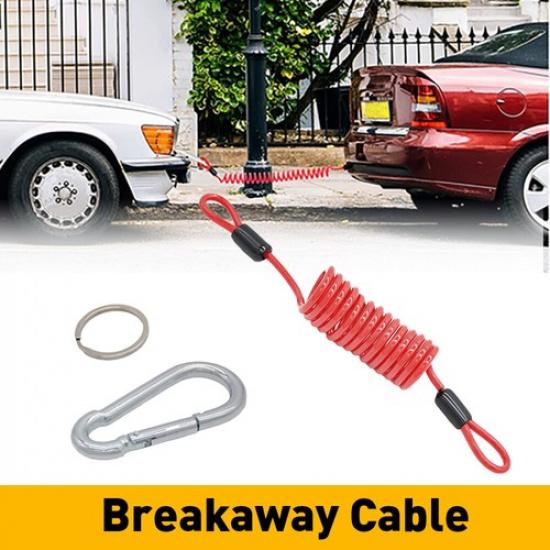 2pcs Breakaway Trailer Cable Trailer Spring Safety Rope Coiled Brake Away Cable 6ft