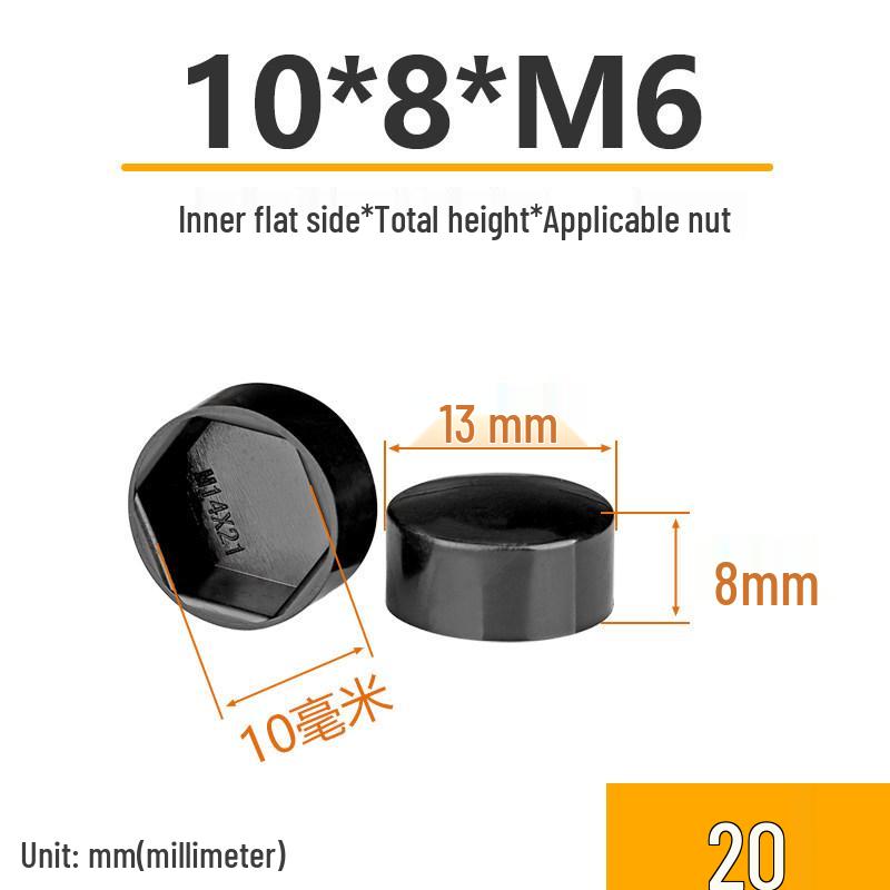 Hex Nut Protective Dust Cap for Flat Head Screws