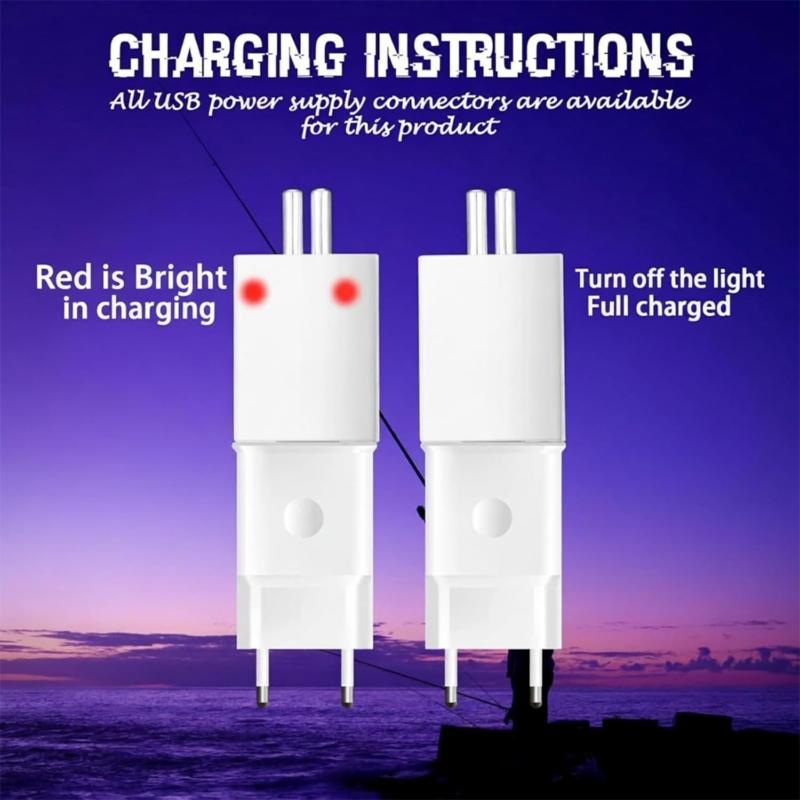Waterproof LED Fishing Light With Rechargeable Battery Fishing Float Light For Night Fishing In Lake Rivers And Sea