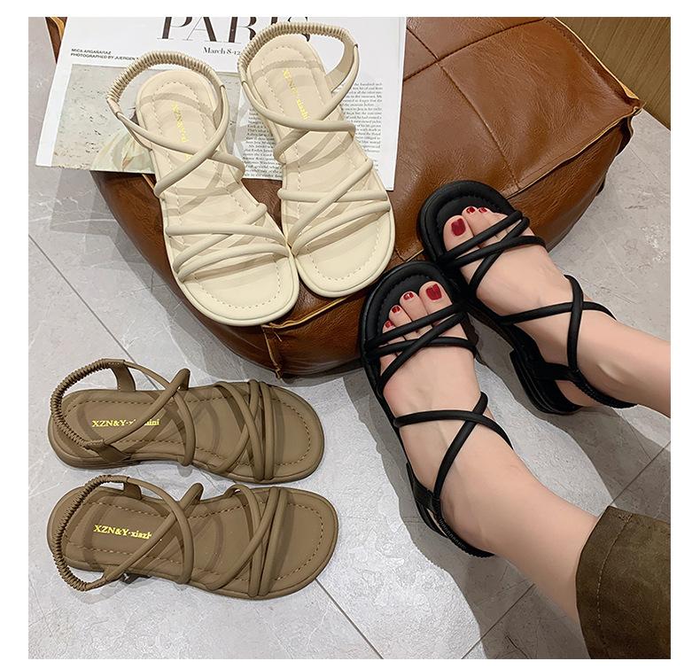 2025 Noua Sandale Romane Plate Femei Zână cu fund moale cu pantofi de plajă rochie