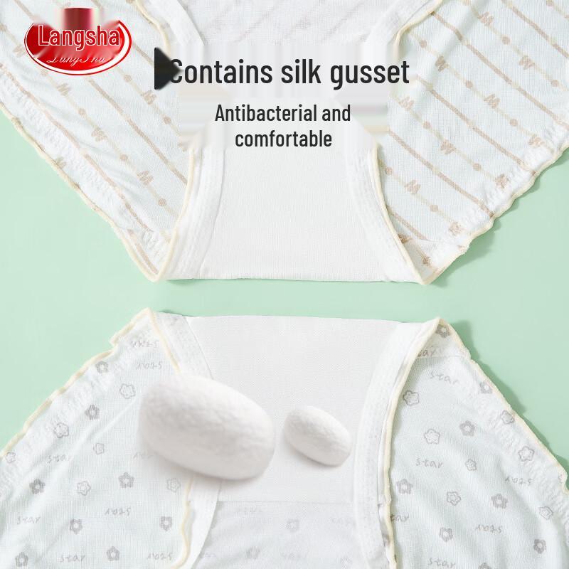 Langsha Teen Girls' Summer Antibacterial Modal Briefs 4-Pack