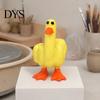 Funny Little Yellow Duck Statue Middle Finger Resin Figurine, Hand-Painted Cheeky Statue, Weatherproof Indoor Niche Landscaping Outdoor Decor for Desk