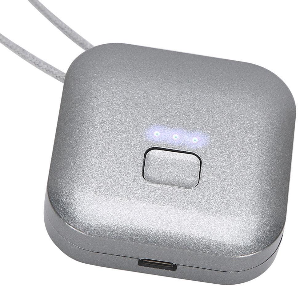 מטהר אוויר נייד ללבישה USB אישי מיני שרשרת יונים שליליים מטהר אוויר שחור