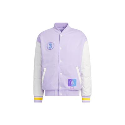 Adidas Neo Color Block Letter Print Baseball Jacket Unisex Jackets Light-Purple IK5428