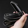 Double Zipper Car Key Bag Car Remote Key Bag Transparent Large Capacity Key Fob Protection Portable PU Leather Key Coin Holder