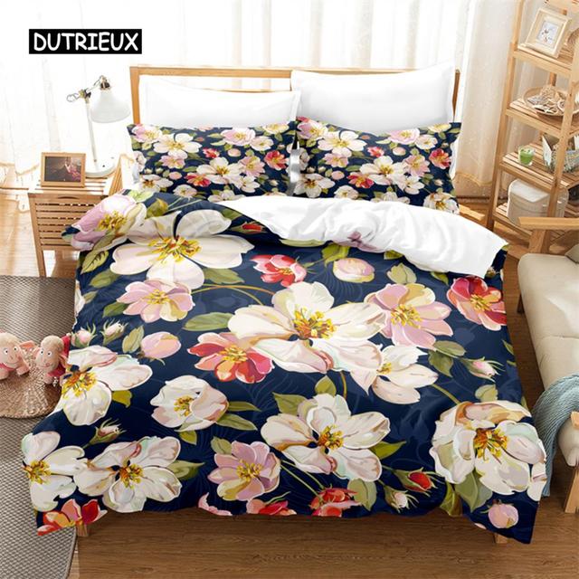 Bright Flowers Bedding Set Duvet Cover Set 3d Bedding Digital Printing Bed Linen Queen Size Bedding Set Fashion Design