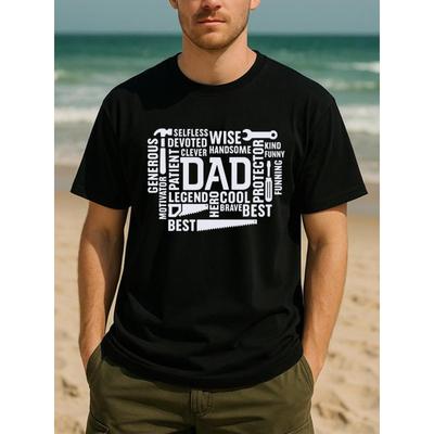 European Sizes Men'S Cool Dad Graphic T-Shirt - Quick-Dry Sweat-Wicking Tee with Cool Dad Quotes, Breathable Loose Fit Shirt for Fathers