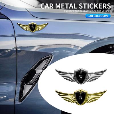 Fashion 3D Wings Metal Shield Logo Metal Sticker Decorate Car Accessories For Peugeot 308 408 508 RCZ 208 3008 2008 206 207 307