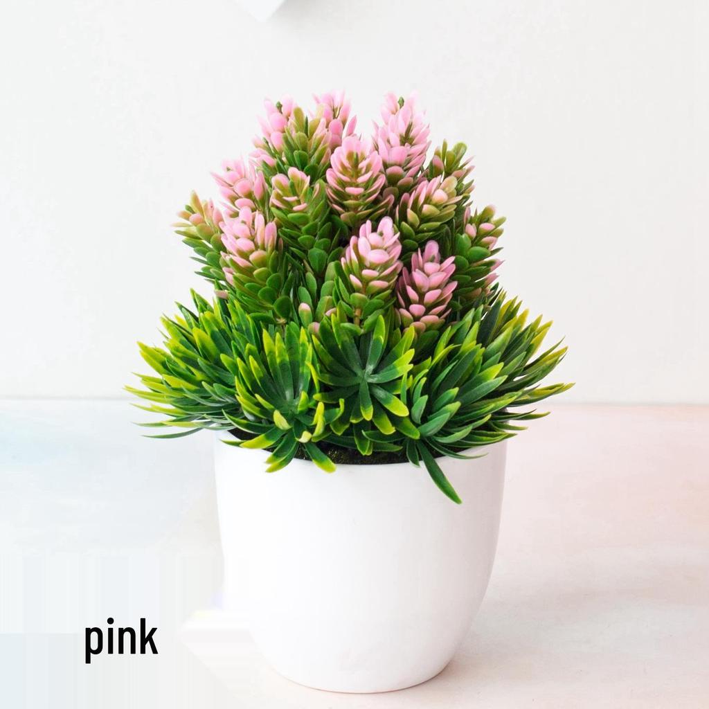 Mini Potted Grass Bonsai: Cherry Snowball Home Decor Ornament