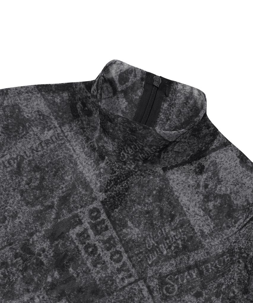 ULKIN [Disney] Mesh Long Sleeve Turtleneck_Black